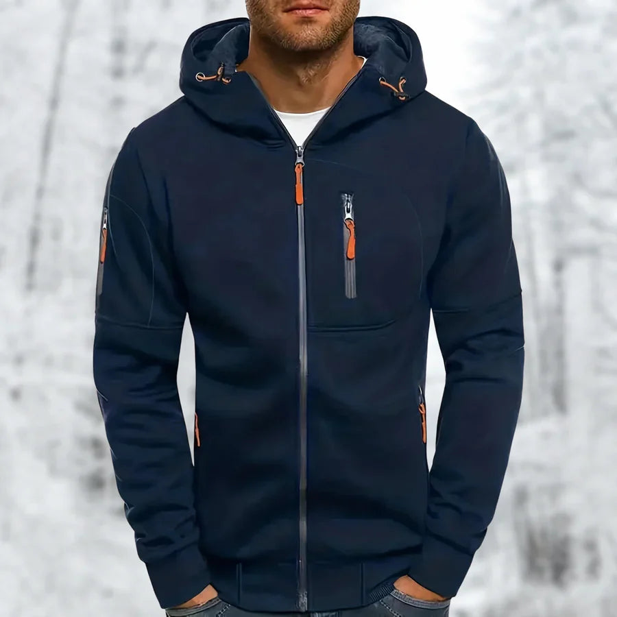 Herren Kapuzenjacke mit Reißverschluss Warm und Bequem 5