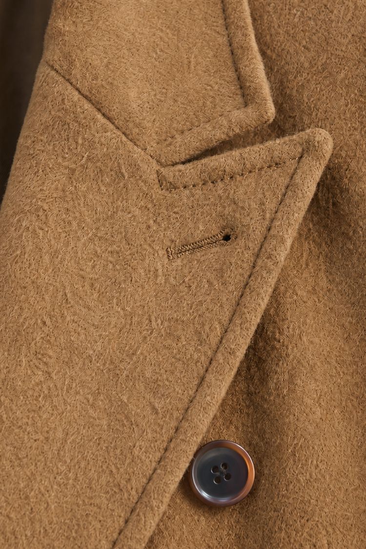 Herren Mantel zweireihig Reverskragen Langarm lang mit Eingrifftaschen