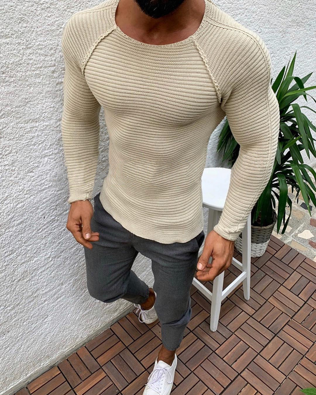 Strickpullover Herren | Raglanärmel & Rippstruktur 7