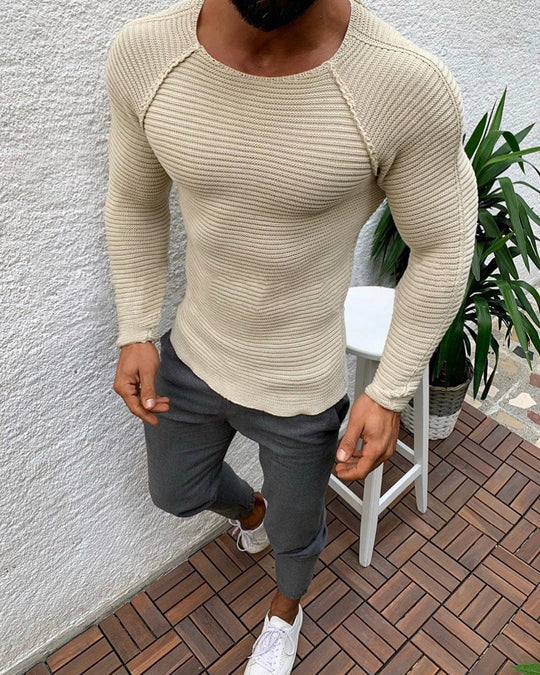 Strickpullover Herren | Raglanärmel & Rippstruktur 7