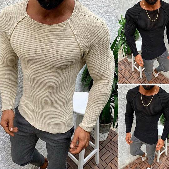 Strickpullover Herren | Raglanärmel & Rippstruktur 1