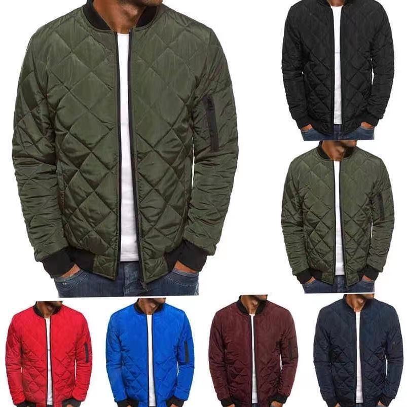 Herren gesteppte Übergangsjacke mit hohem Kragen und Taschen 1