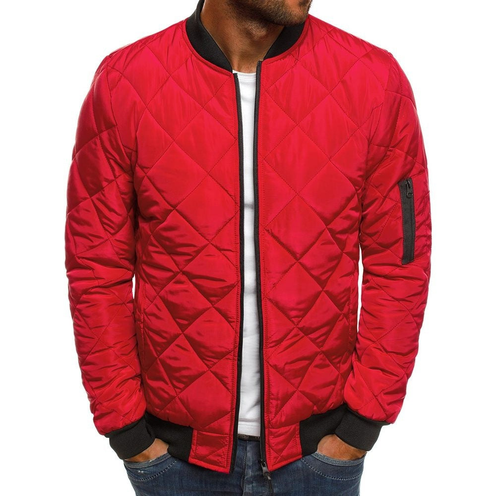 Herren gesteppte Übergangsjacke mit hohem Kragen und Taschen 5