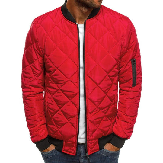 Herren gesteppte Übergangsjacke mit hohem Kragen und Taschen 5