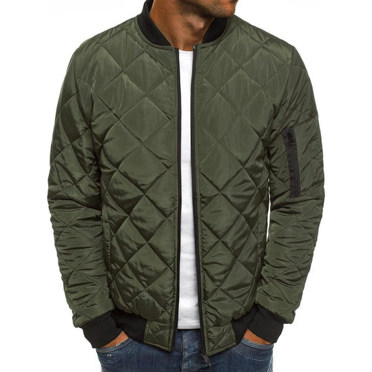 Herren gesteppte Übergangsjacke mit hohem Kragen und Taschen 10