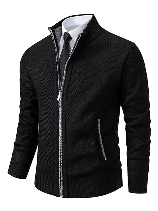 Cardigan Herren Zip-up | Warme Strickjacke mit Reißverschluss 1