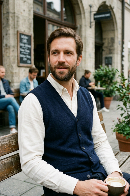 Strickweste Herren | V-Ausschnitt & Knopfverschluss 15