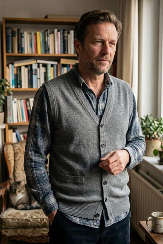 Strickweste Herren | V-Ausschnitt & Knopfverschluss 16