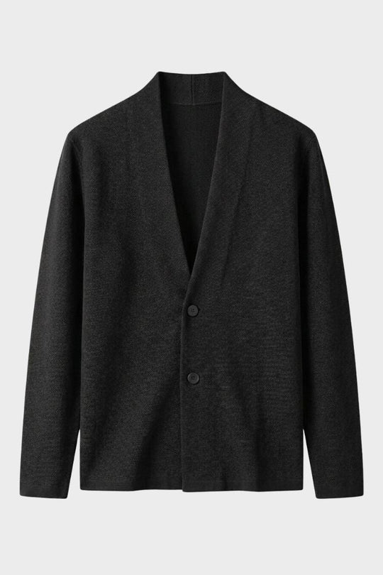 Herren Strickjacke Stehkragen Offene Front Cardigan 1