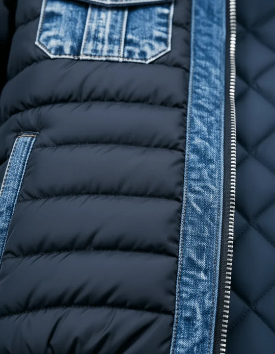 Herren Übergangsjacke Blau Tailliert Gesteppt | Leichte Jacke 1