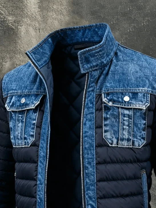 Herren Übergangsjacke Blau Tailliert Gesteppt | Leichte Jacke 2