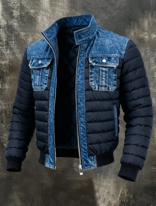 Herren Übergangsjacke Blau Tailliert Gesteppt | Leichte Jacke 0