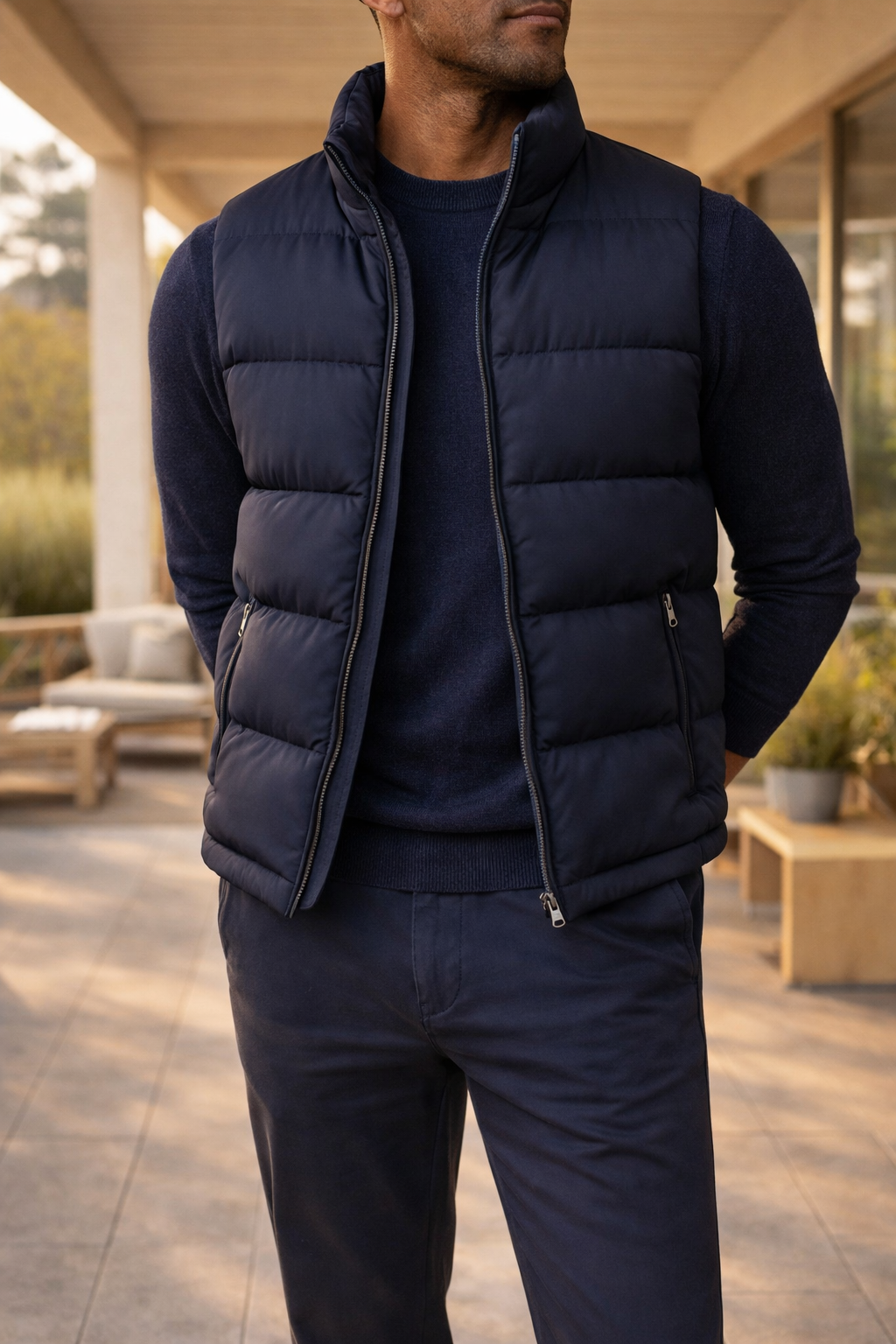 Gesteppter wattierter Bodywarmer Herren | Isolierte ärmellose Weste 0