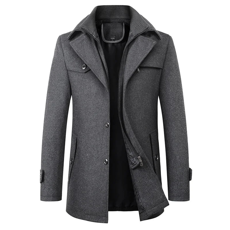 Herren Winterjacke Wasserdicht mit Reverskragen und Reißverschluss 0