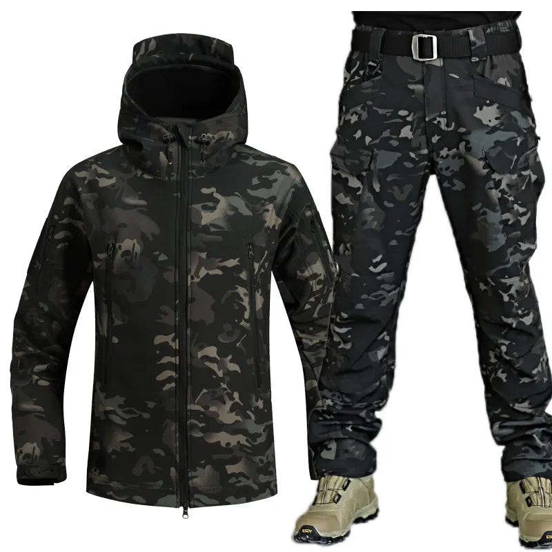 Herren Winterjacke winddicht Wetterschutz mit Reißverschlusstaschen