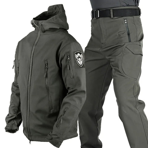 Herren Winterjacke winddicht Wetterschutz mit Reißverschlusstaschen