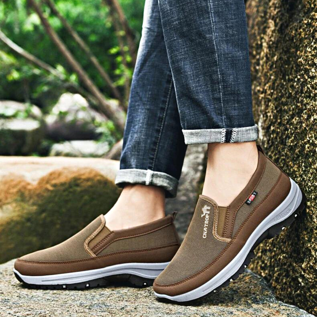 Herren Winterschuhe Slip On gestrickt rutschfest mit Memory-Schaum