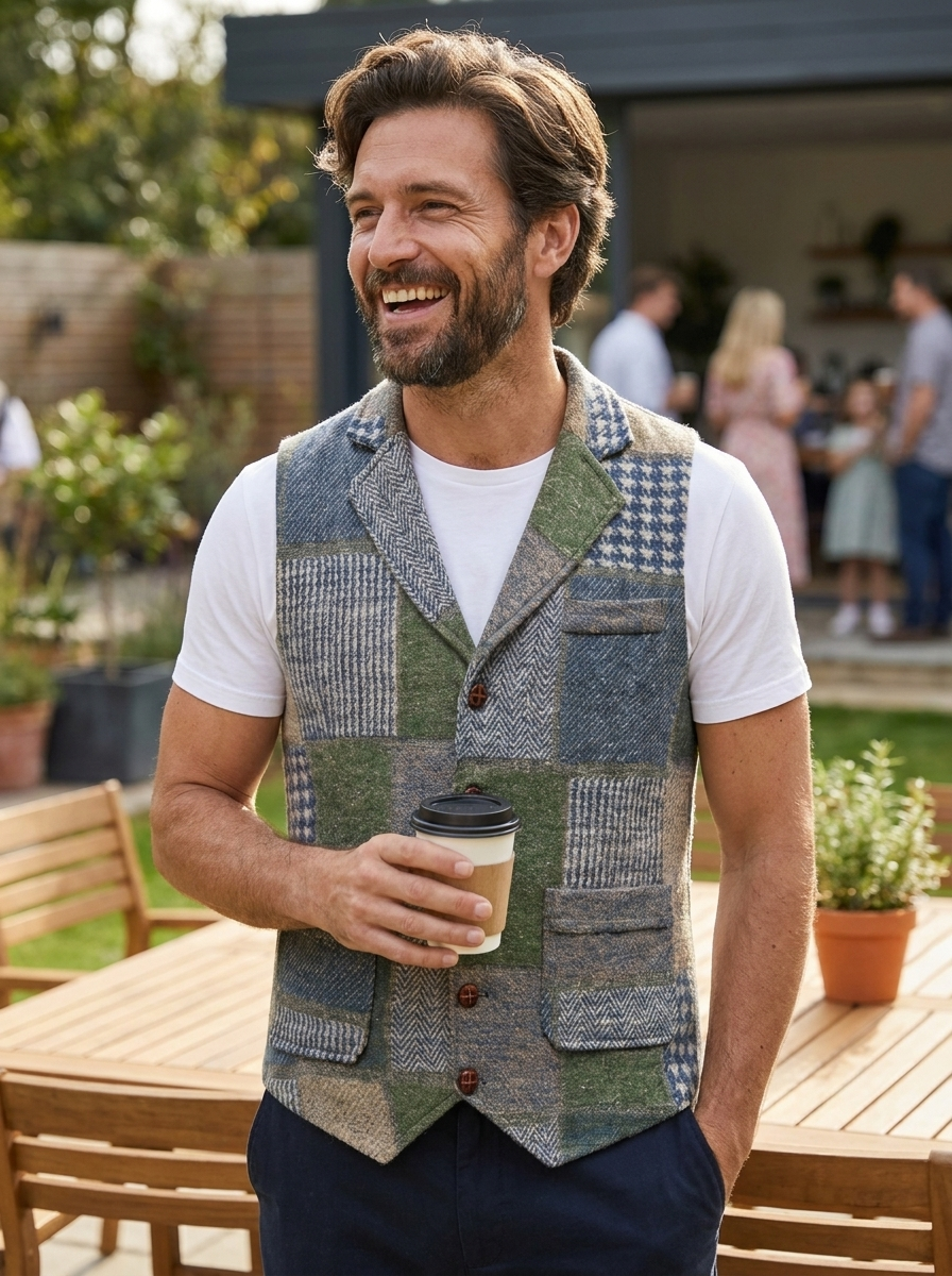 Herren Weste | Knopfverschluss & Kontrastdesign 12