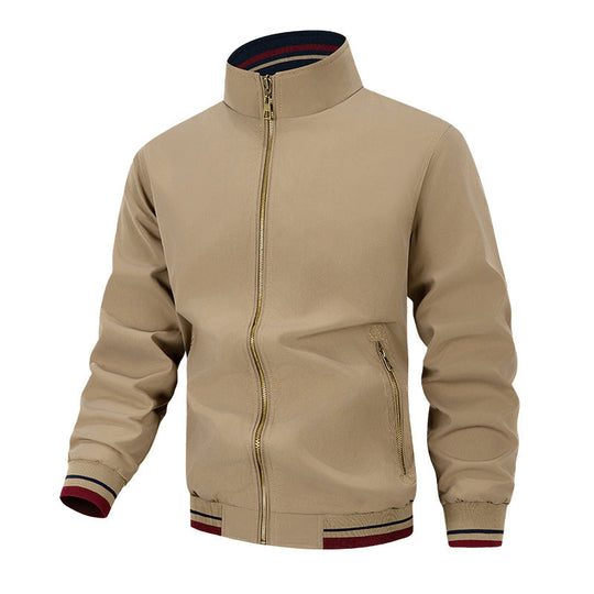 Herren Übergangsjacke modern Stehkragen Taschen mit Reißverschluss