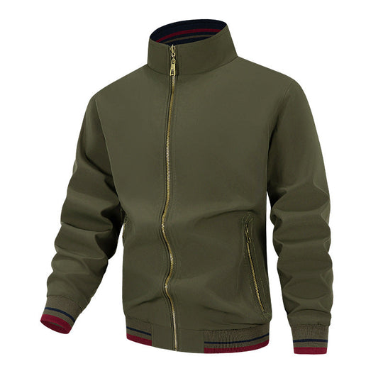 Herren Übergangsjacke modern Stehkragen Taschen mit Reißverschluss