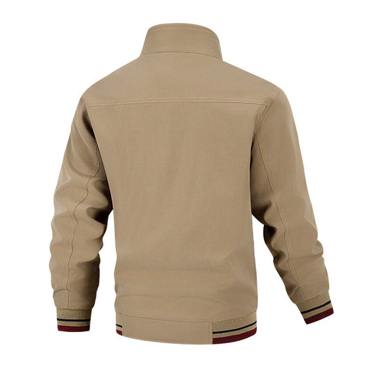 Herren Übergangsjacke modern Stehkragen Taschen mit Reißverschluss
