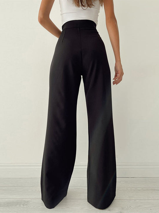 High Waist Pantalon Dames | Wijde Pijpen & Taille-Strik voor Elegante Look