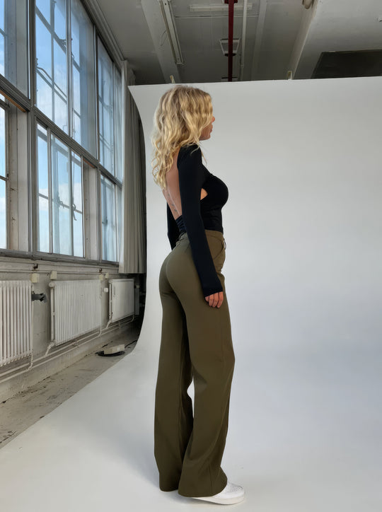 High-Waist-Stoffhose Damen | Gerade Beine & Schmeichelhafte Silhouette 2