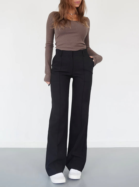 High-Waist-Stoffhose Damen | Gerade Beine & Schmeichelhafte Silhouette 1