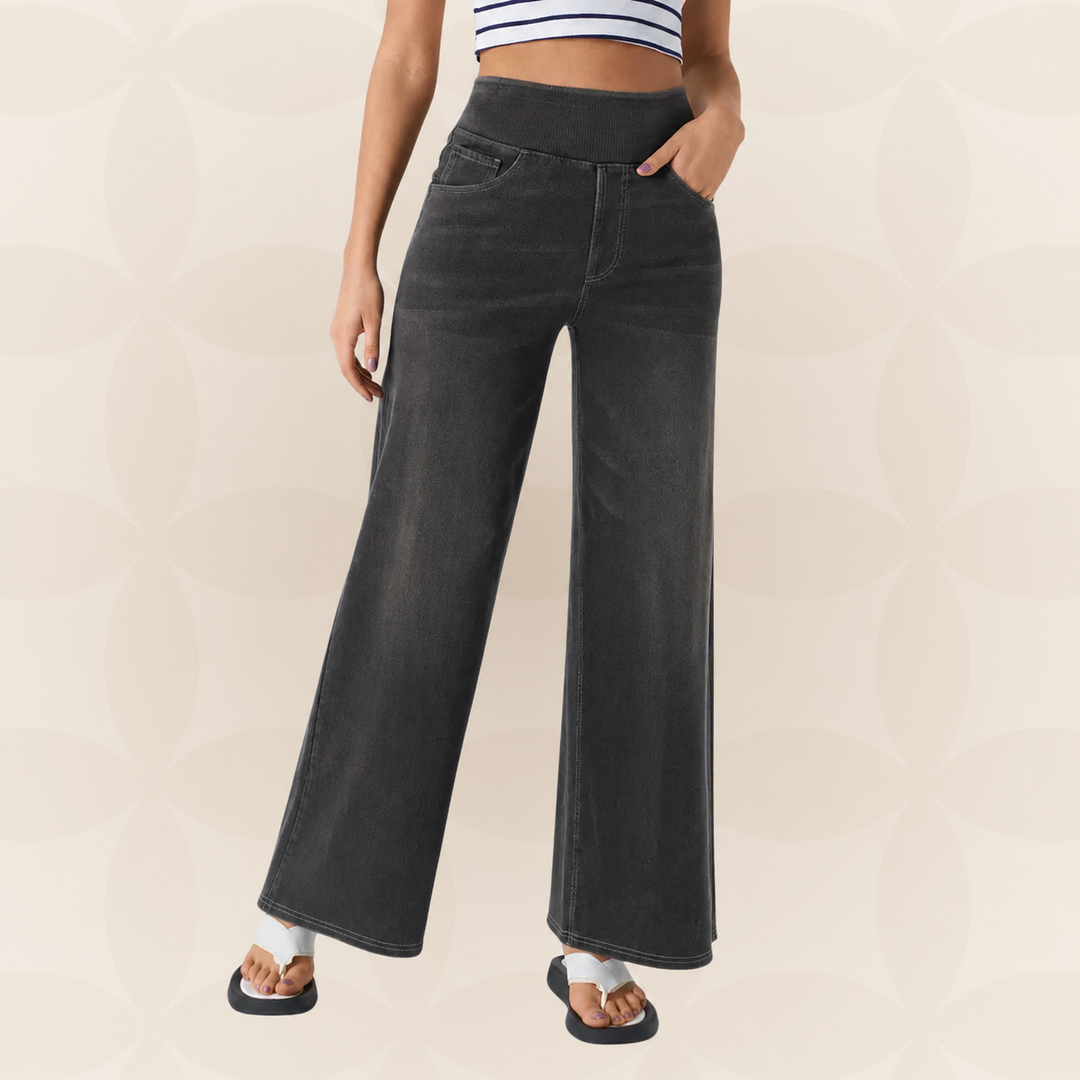 Hoge Taille Jeans Dames | Wide Leg & Elastische Tailleband