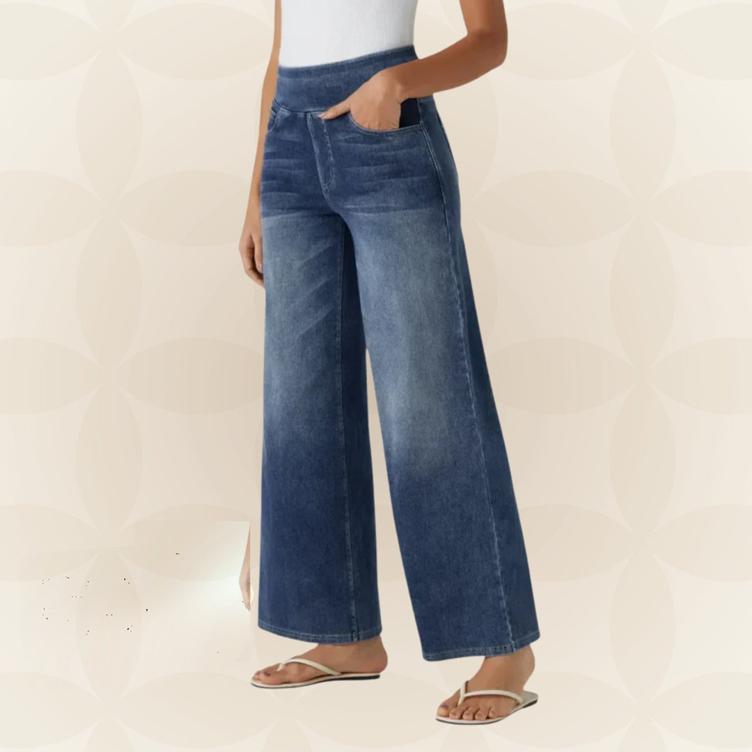 Hoge Taille Jeans Dames | Wide Leg & Elastische Tailleband
