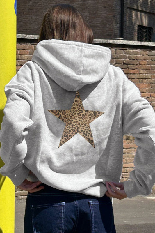 Hoodie Damen | Glitzer-Sternmotiv & Entspannte Passform