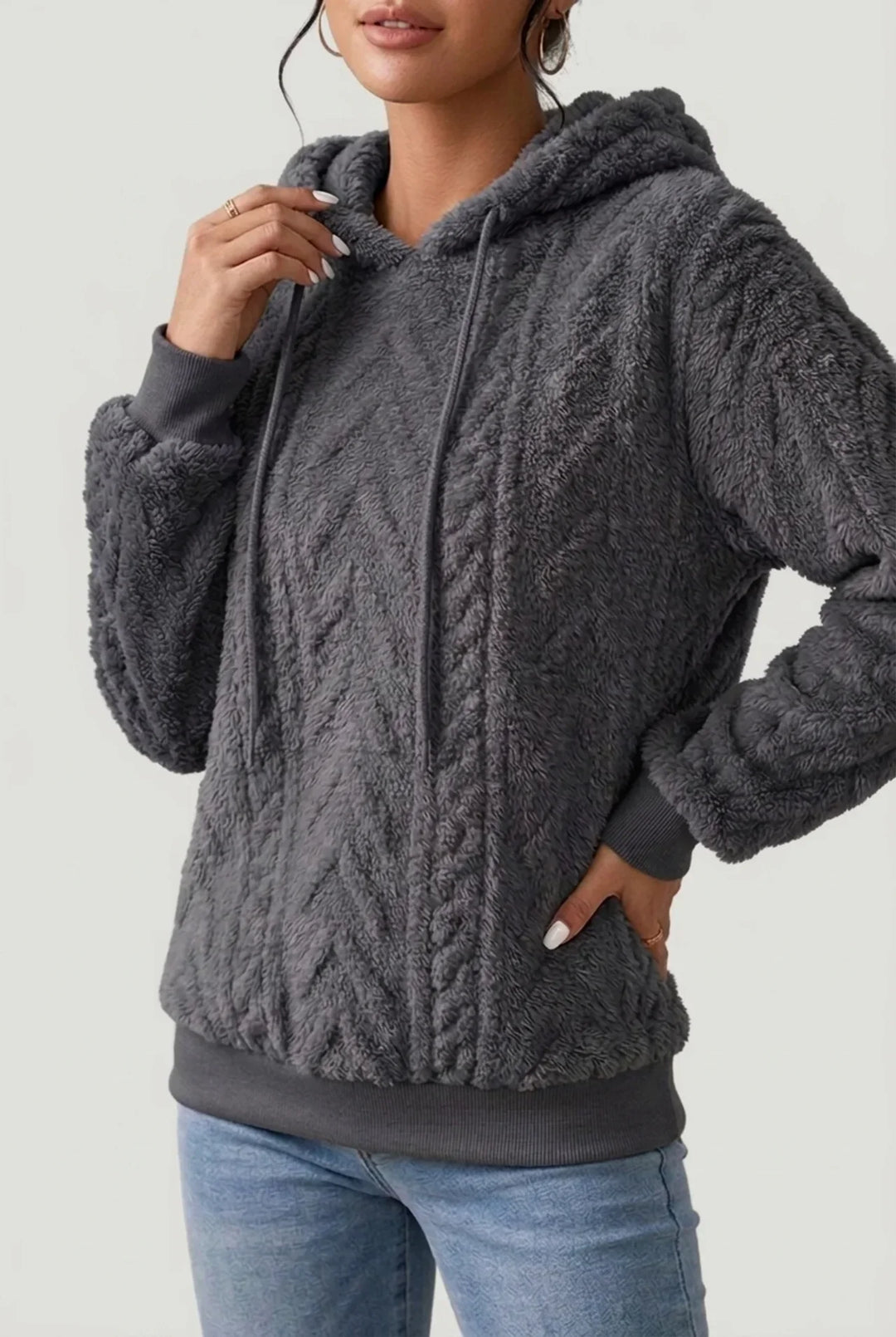 Hoodie Damen | Kuschelweich mit Zopfstruktur