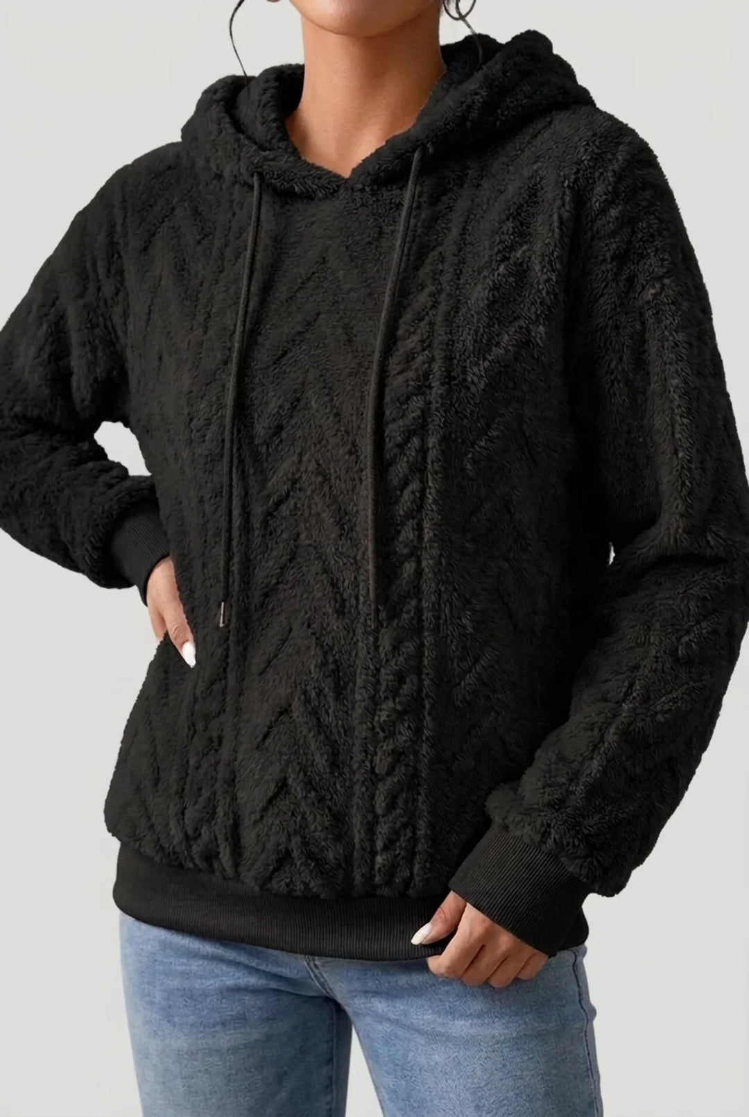 Hoodie Damen | Kuschelweich mit Zopfstruktur