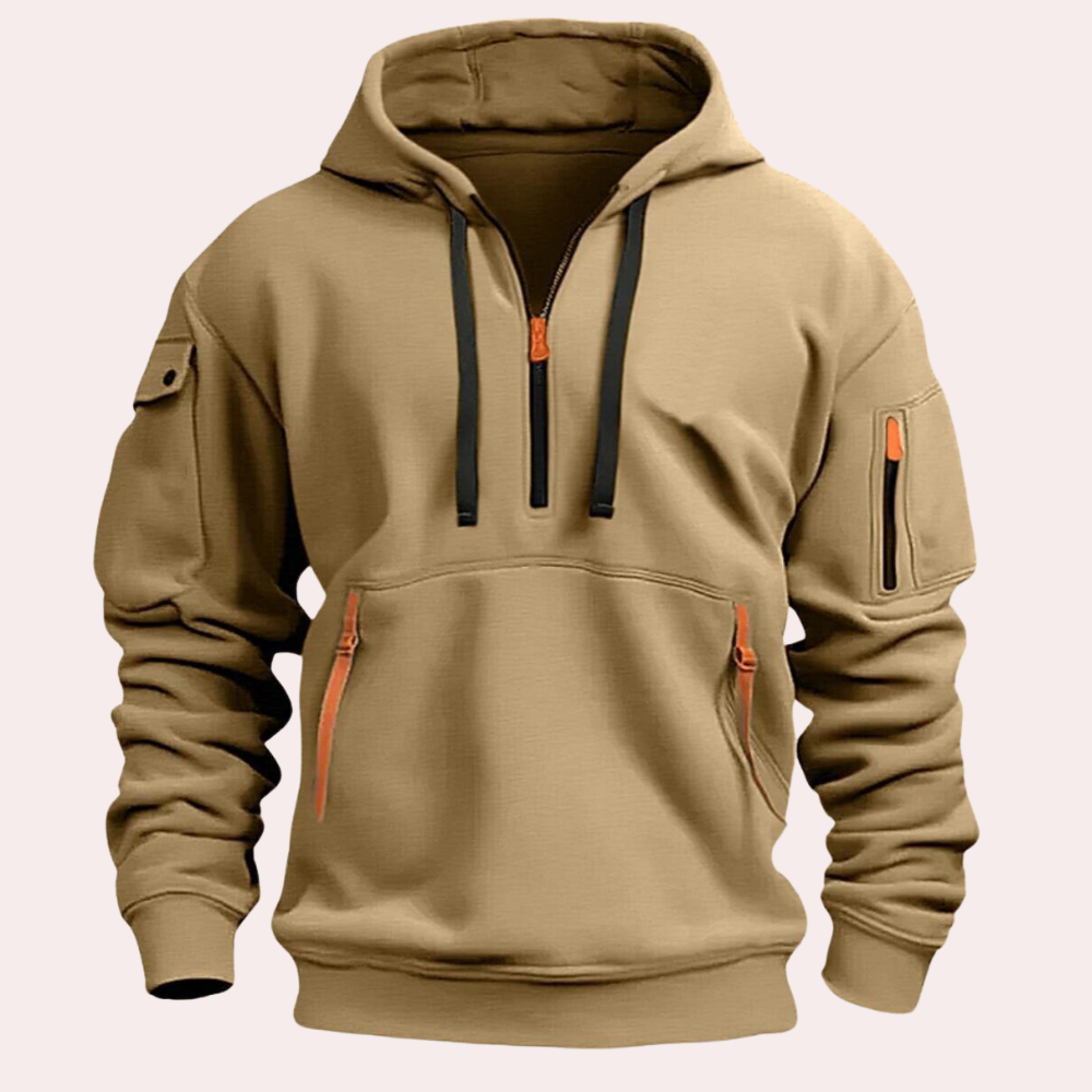 Hoodie Heren | Functioneel met Half-Zip