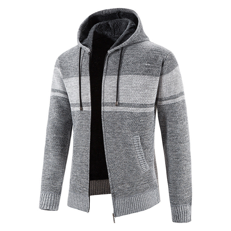 Hoodie Herren | Querstreifen & Teddyfutter 2