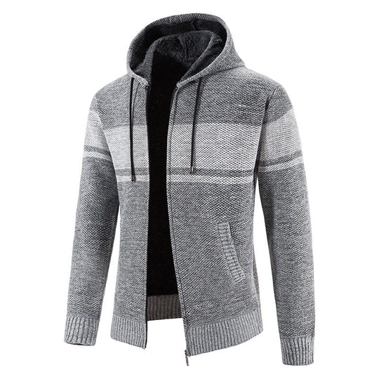 Hoodie Herren | Querstreifen & Teddyfutter 2