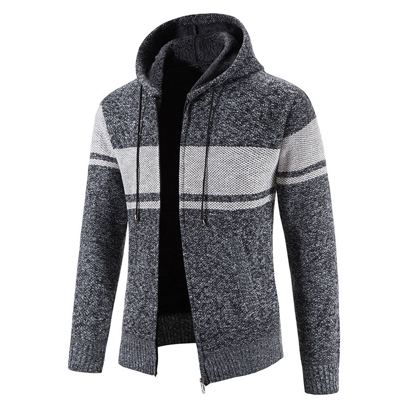 Hoodie Herren | Querstreifen & Teddyfutter 3