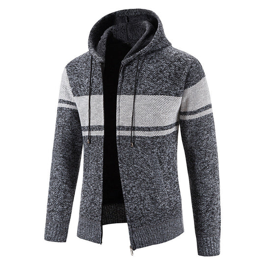 Hoodie Herren | Querstreifen & Teddyfutter 3
