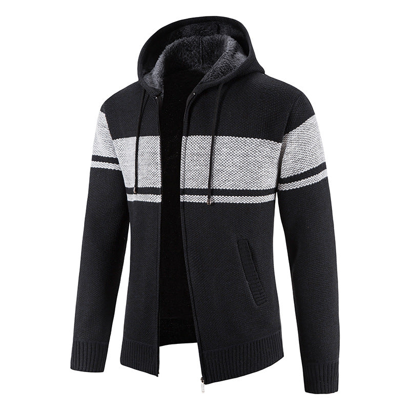 Hoodie Herren | Querstreifen & Teddyfutter 4