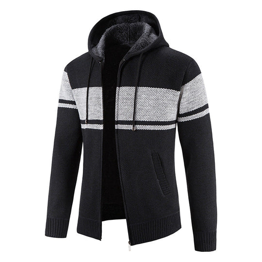 Hoodie Herren | Querstreifen & Teddyfutter 4