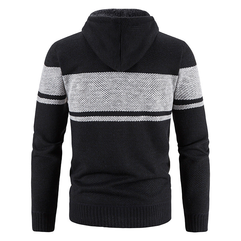 Hoodie Herren | Querstreifen & Teddyfutter 5