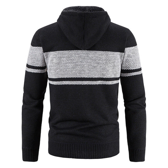 Hoodie Herren | Querstreifen & Teddyfutter 5