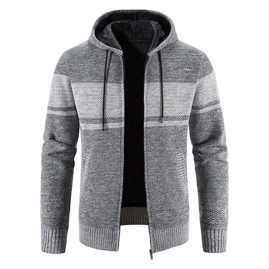 Hoodie Herren | Querstreifen & Teddyfutter 6