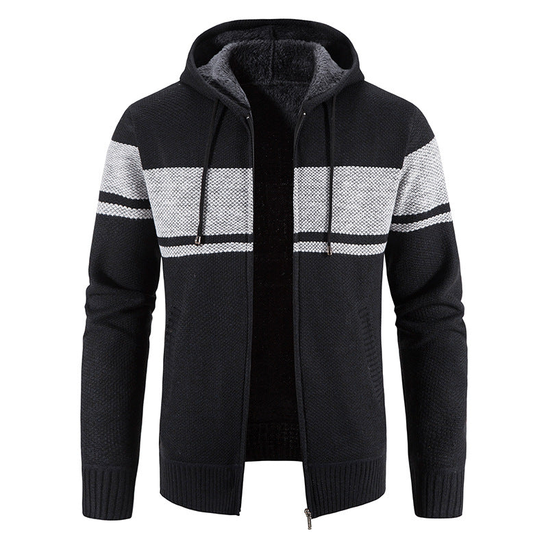 Hoodie Herren | Querstreifen & Teddyfutter 7