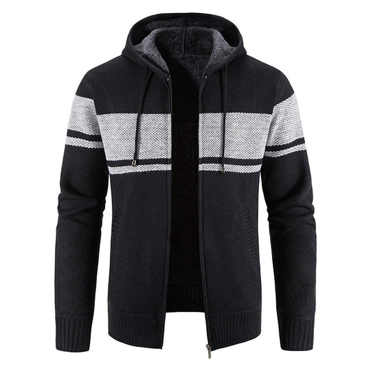 Hoodie Herren | Querstreifen & Teddyfutter 7