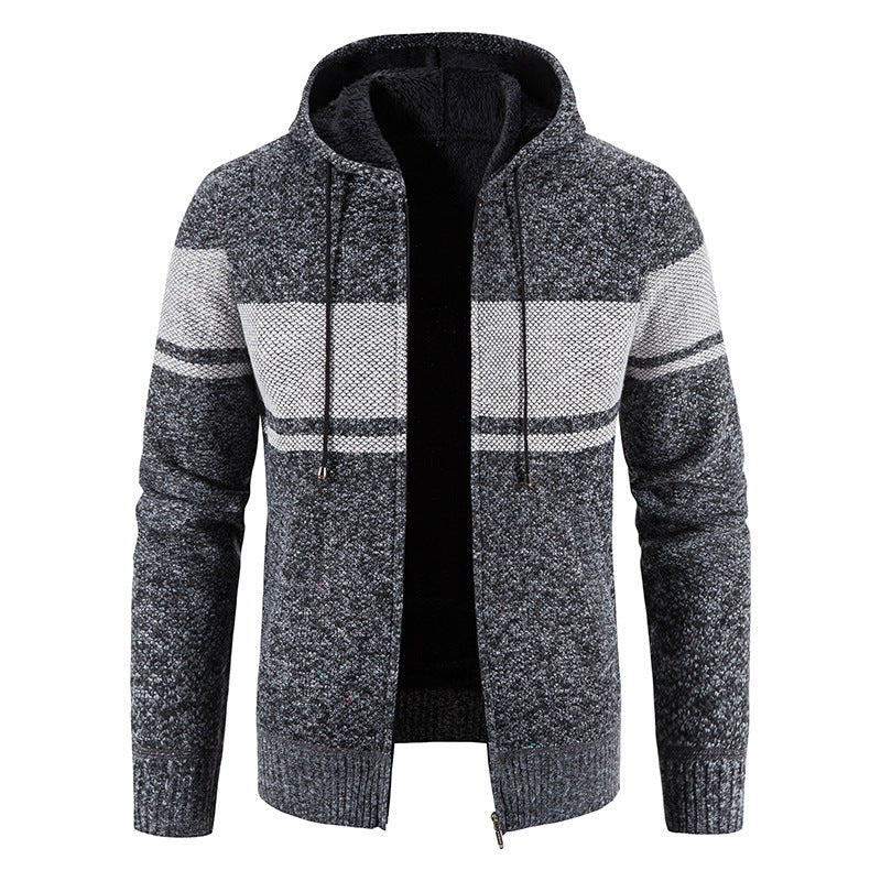 Hoodie Herren | Querstreifen & Teddyfutter 8