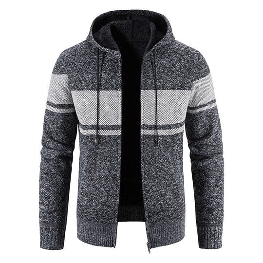 Hoodie Herren | Querstreifen & Teddyfutter 8