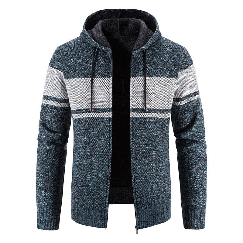 Hoodie Herren | Querstreifen & Teddyfutter 9