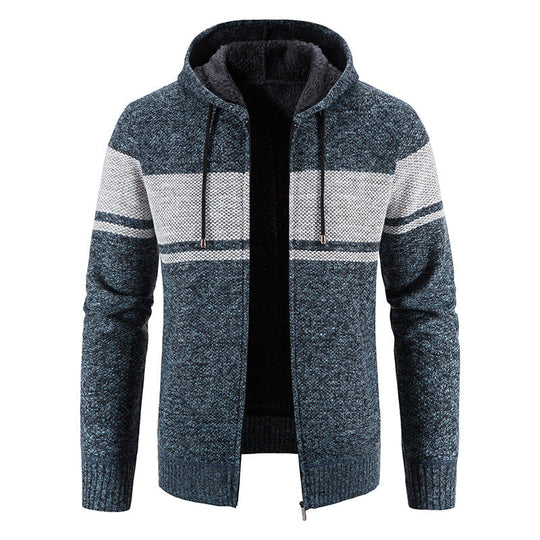 Hoodie Herren | Querstreifen & Teddyfutter 9