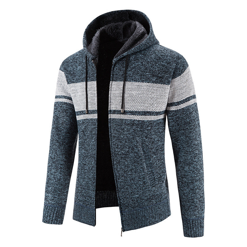 Hoodie Herren | Querstreifen & Teddyfutter 1